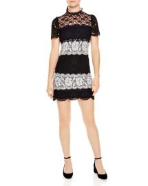 Sandro Darleen Three-Tone Lace Mini Dress at Bloomingdales